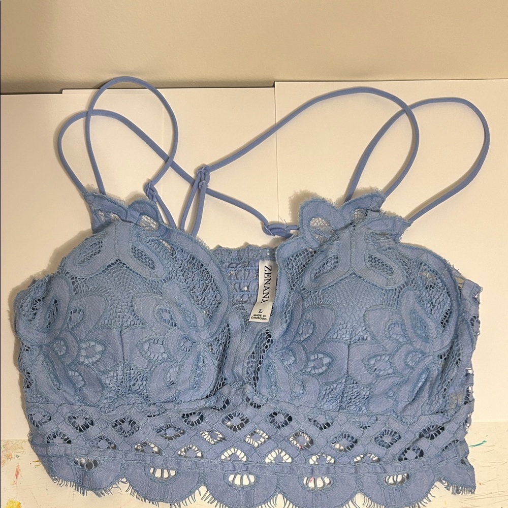 Zenana Outfitters Light Blue Lace Bandeau